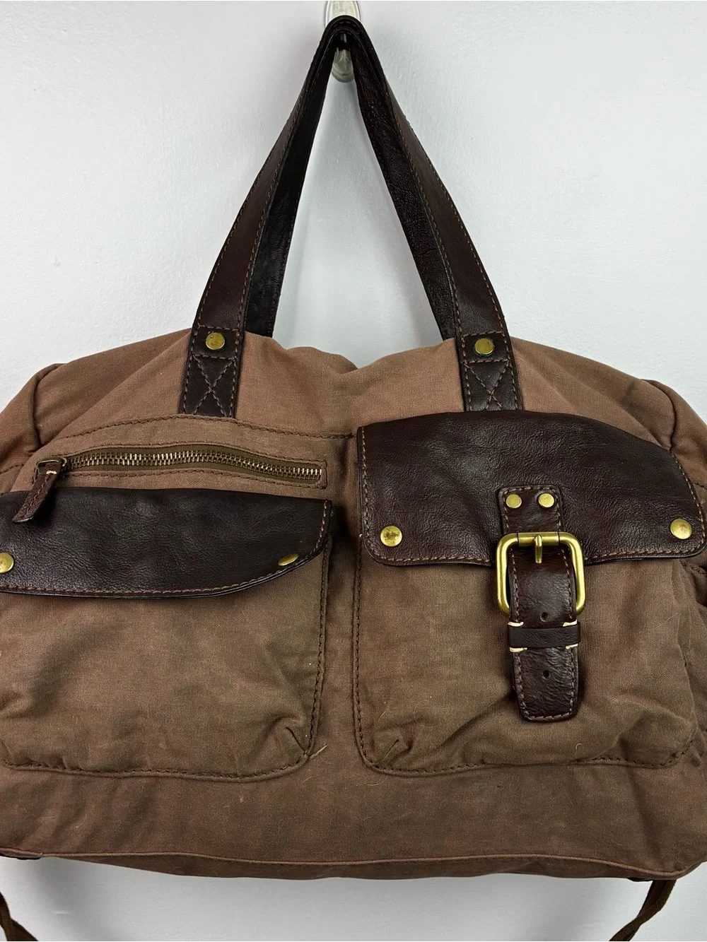 Fossil Weekender Bag Duffel - Canvas & Leather